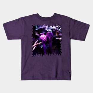 Amethyst Purple Parrots of the Feathery Gems Kids T-Shirt